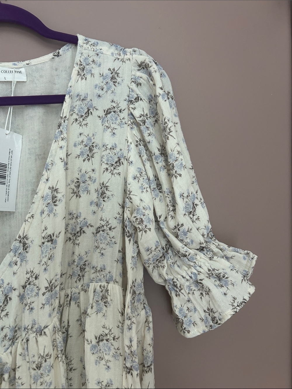 NWT Worth Collective Ari Cotton Floral Wrap Maxi Dress Size Large - Picture 16 of 16